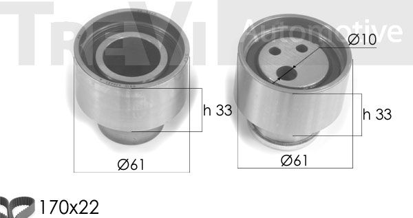 TREVI AUTOMOTIVE paskirstymo diržo komplektas KD1129